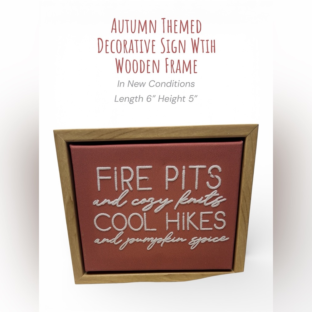 Autumn Themed Decorative Sign – Wood Frame Fall Home Decor